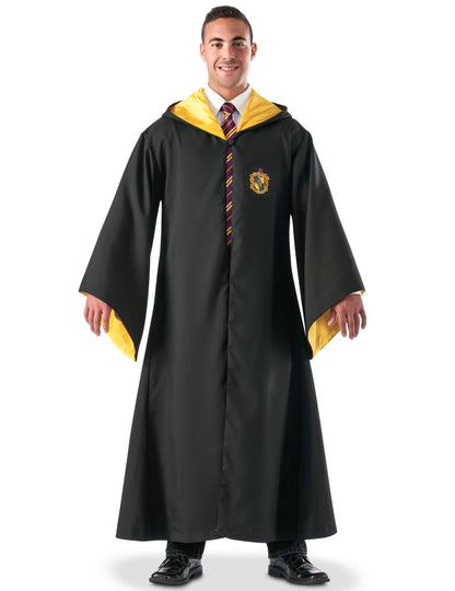 Réplique luxe robe de sorcier Poufsouffle pour adulte noire et jaune