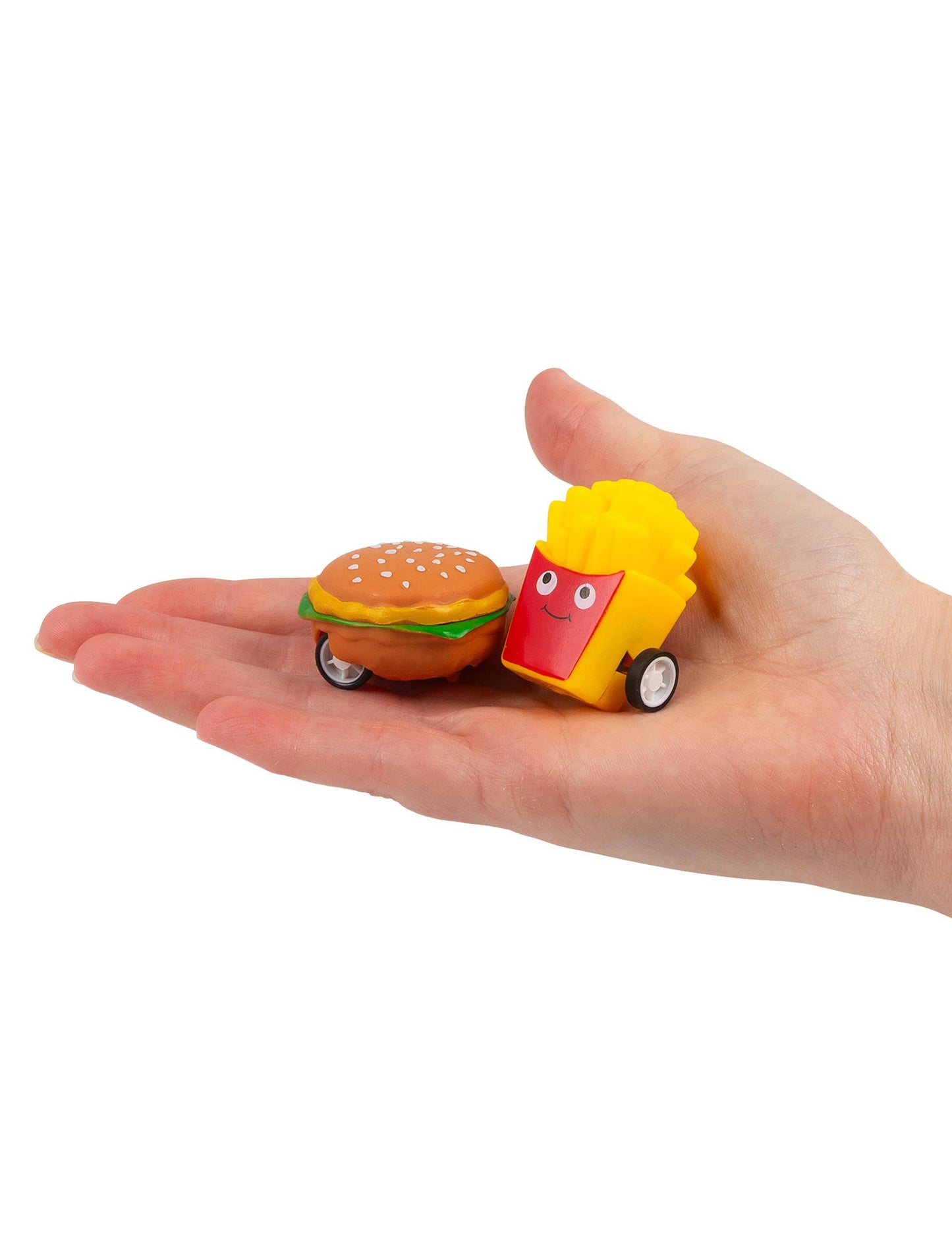 Brza hrana za hamburgere i pomfrite s kotrljajućim se kotrljajućim efektom na pogon trenja