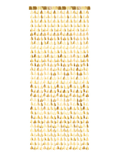 Rideau de fils scintillant sapins doré