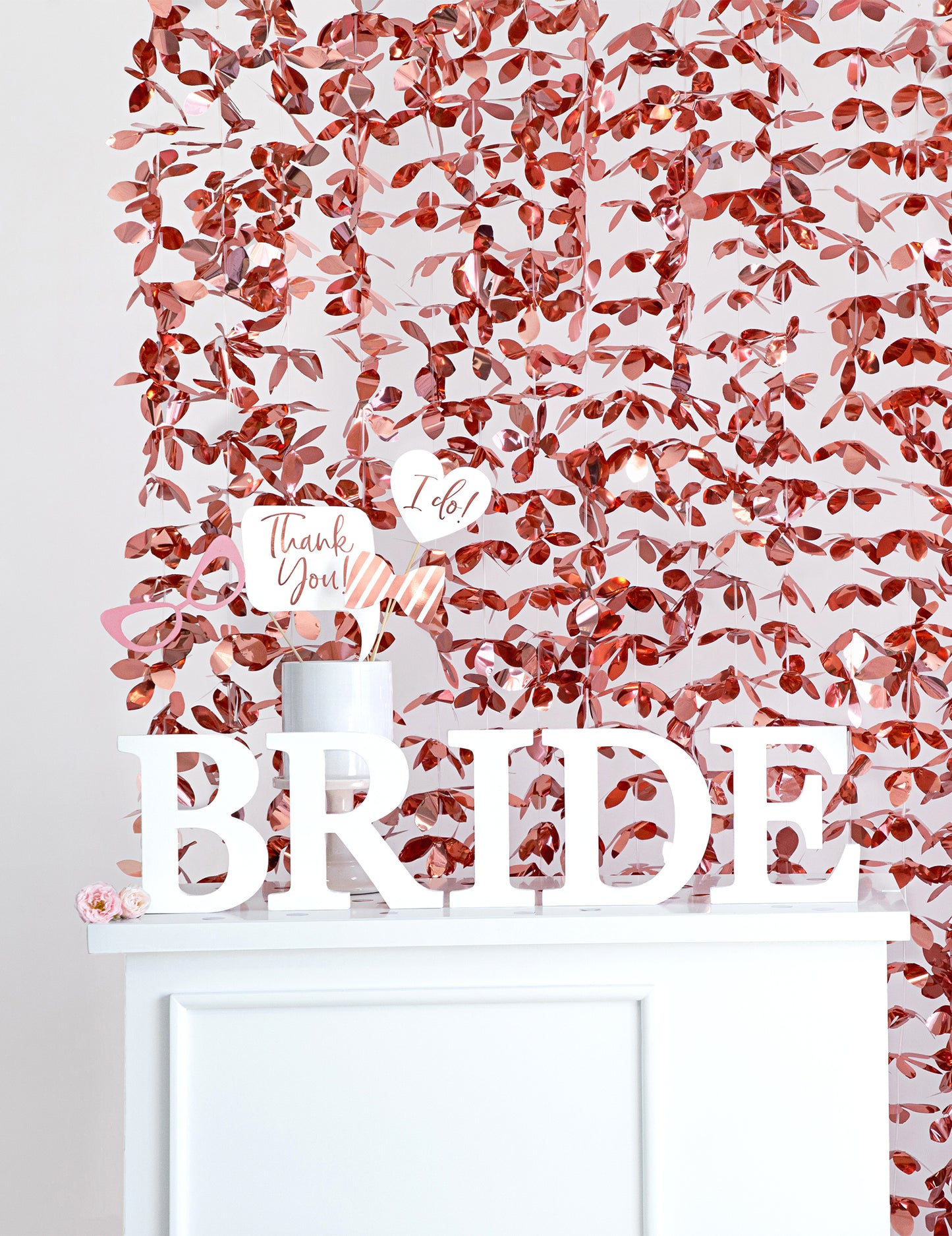 Aluminijska zavjesa za cvijeće u ružičasto-zlatnoj boji 100 x 210 cm za zabavu