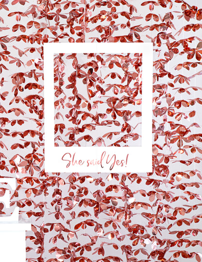 Aluminijska zavjesa za cvijeće u ružičasto-zlatnoj boji 100 x 210 cm za zabavu