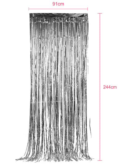 Srebrna pjenušava zavjesa 91 x 244 cm