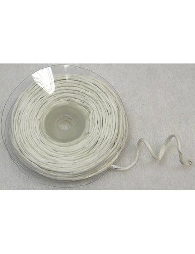 Rouleau de raphia avec fil métallique pour décoration blanc 10 m