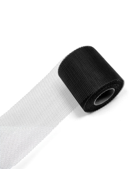 Rouleau de tulle pour décoration de fête noir 20 mètres