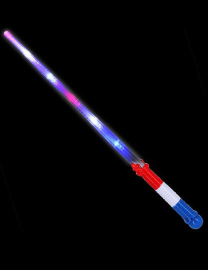Détail de l'effet lumineux multicolore du sabre lumineux tricolore pour enfant