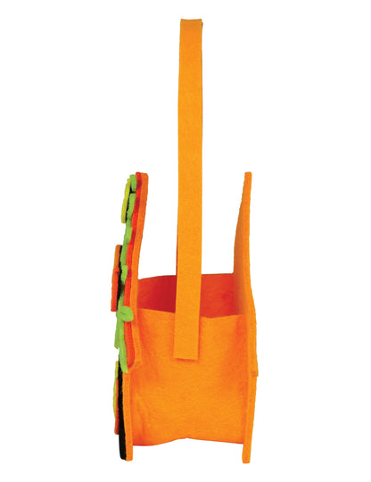 Vue de profil du sac à bonbons maison d'Halloween