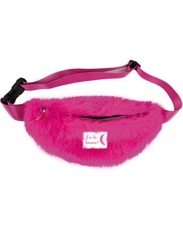Ružičasta krznena torbica oko struka