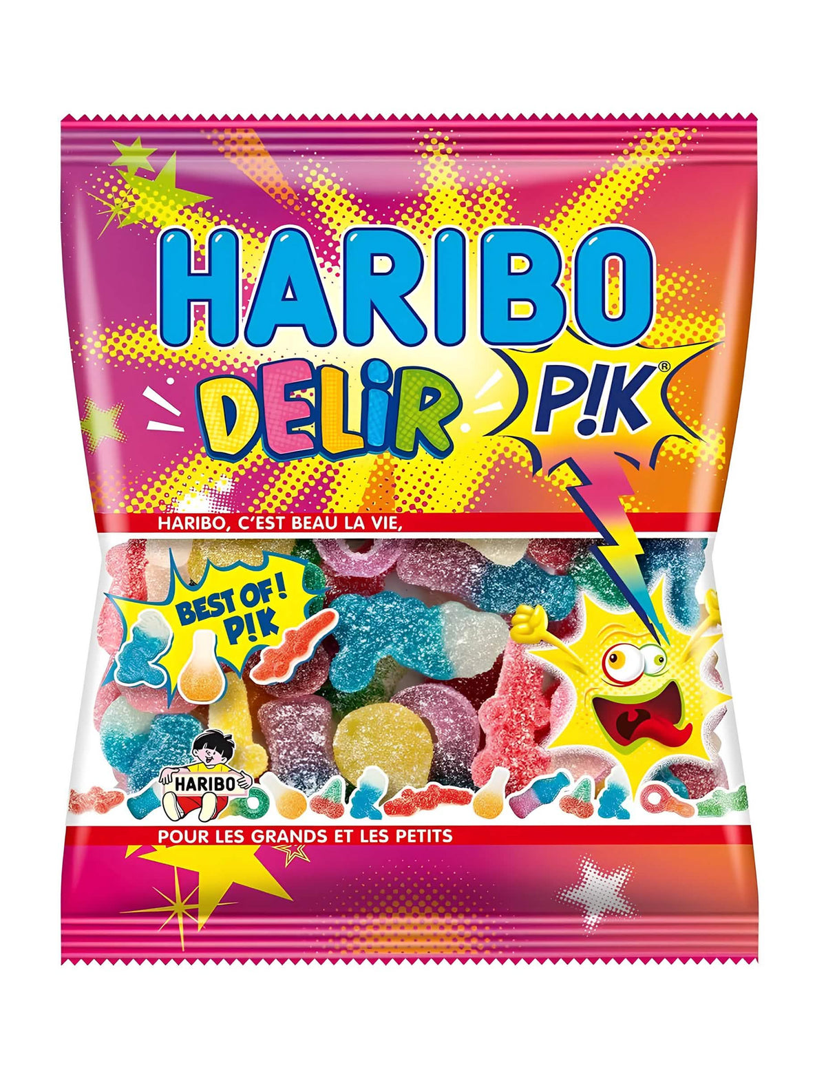 Vrećica bombona Delir' Haribo za dijete i odrasli, kiseli i višebojni