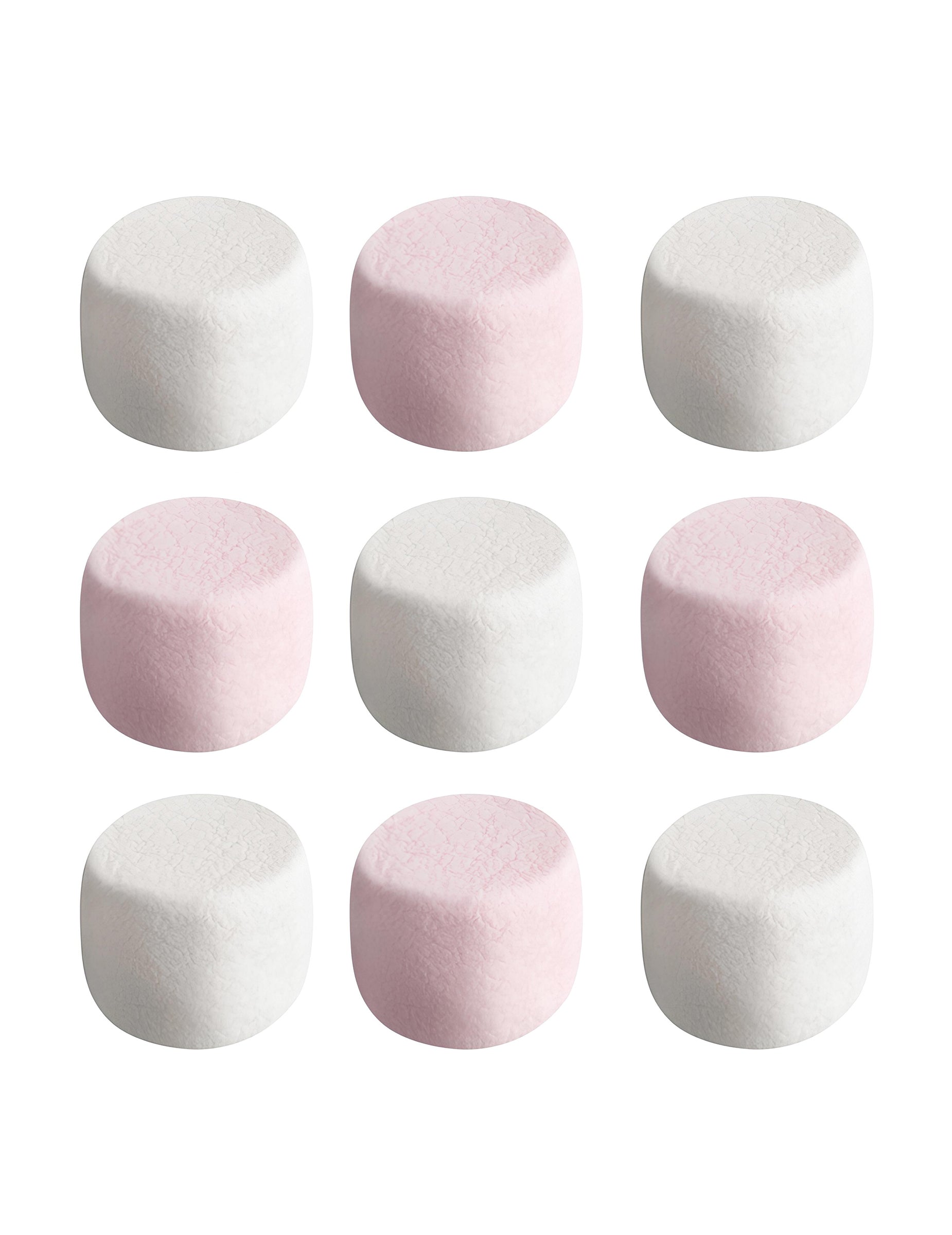 Détail des guimauves roses et blanches du sachet de bonbons Haribo Chamallows