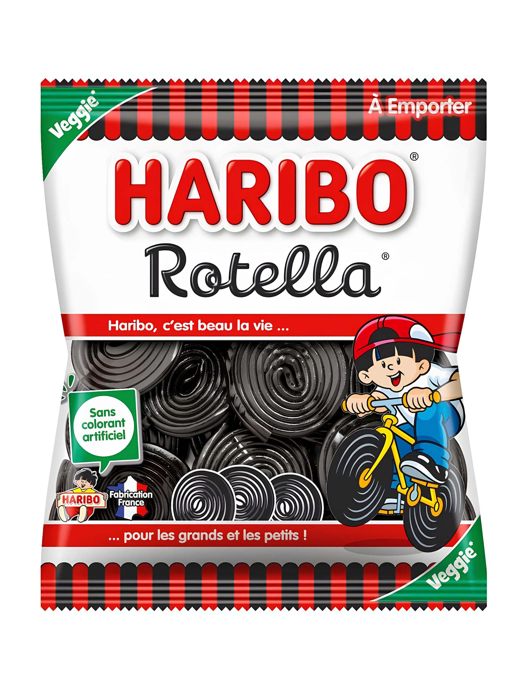 Sachet de bonbons Rotella Haribo pour petits et grands réglisse noire veggie