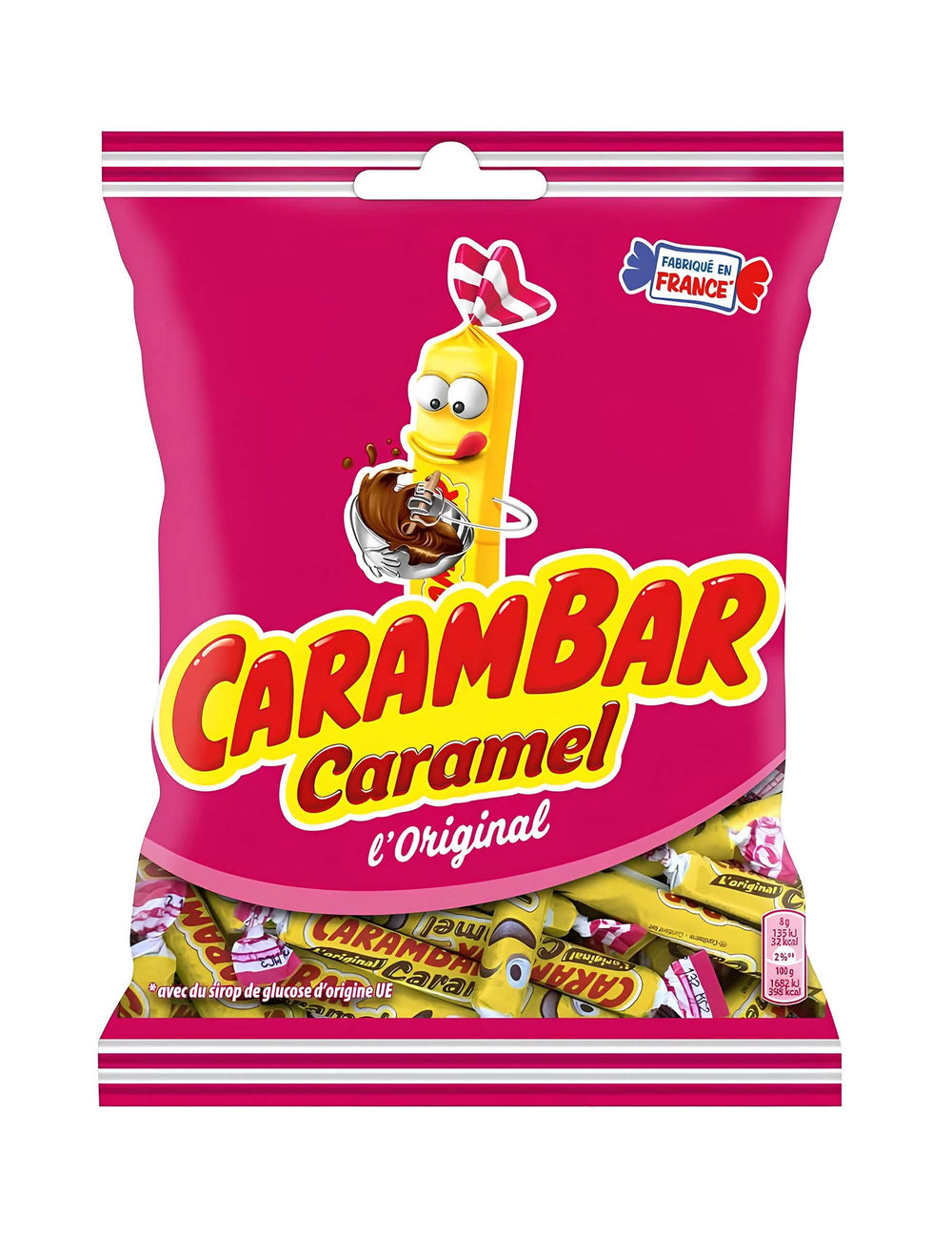 Vrećica bombona Carambar s karamelom za dijete i odrasli roza i žuta