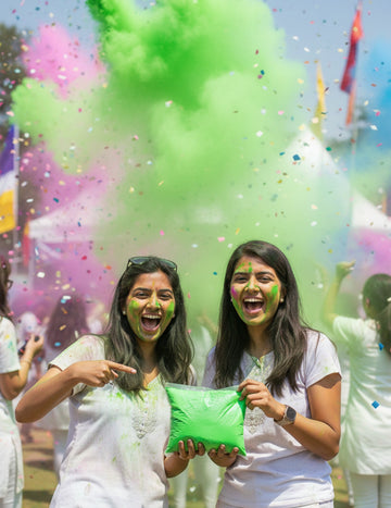 Vrećica od 500 g fluorescentnog zelenog praha za Holi efekt
