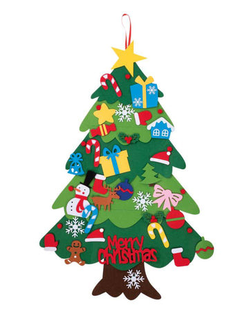 Božićno drvce s ukrasima od filca za vješanje, 67 x 100 cm