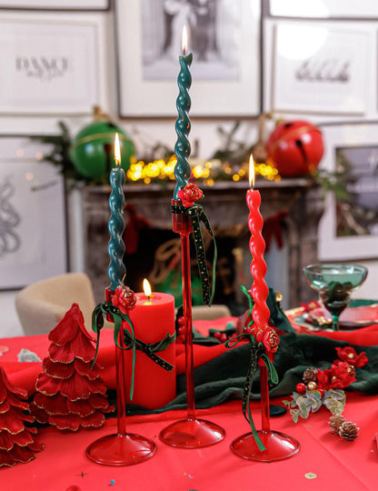 Sapin de Noël velours rouge et or 12 x 16 cm