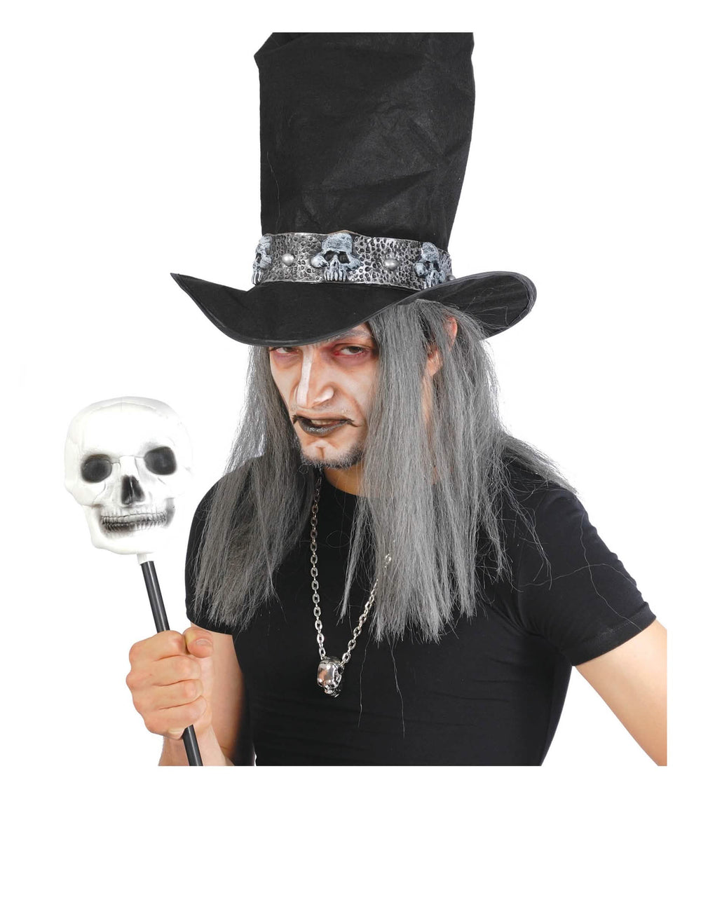Krupni plan na lubanju žezla sa lubanjom halloween