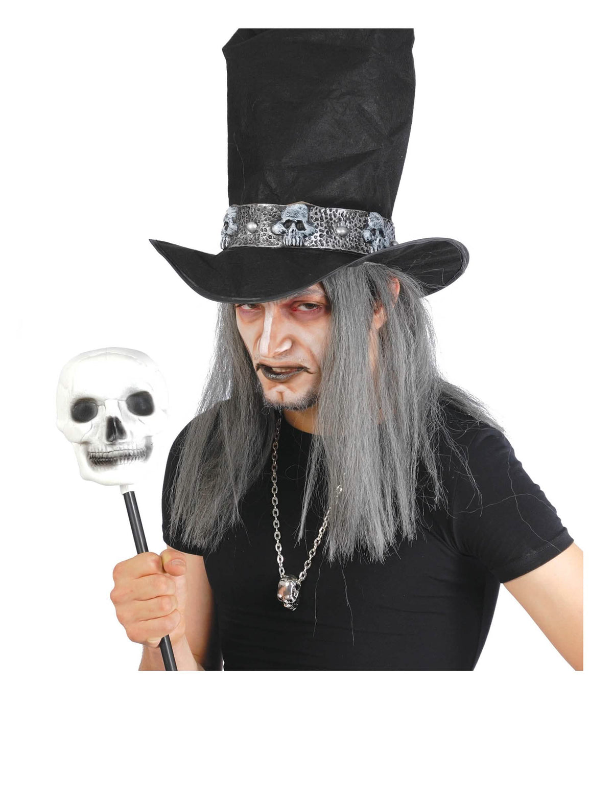 Krupni plan na lubanju žezla sa lubanjom halloween