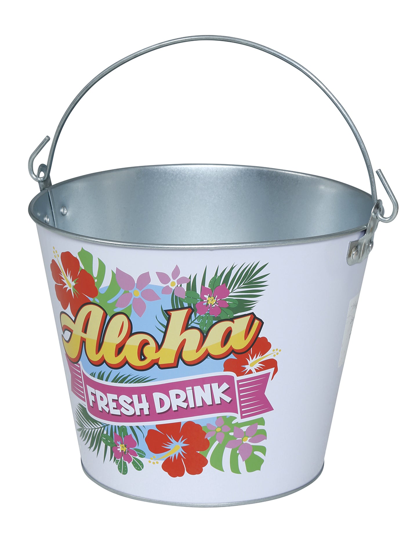 Vue de trois-quarts avec anse du seau à boissons Aloha Hawaï