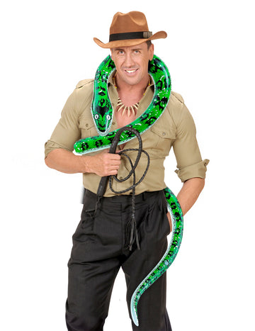 Serpent géant gonflable pour adulte vert et noir