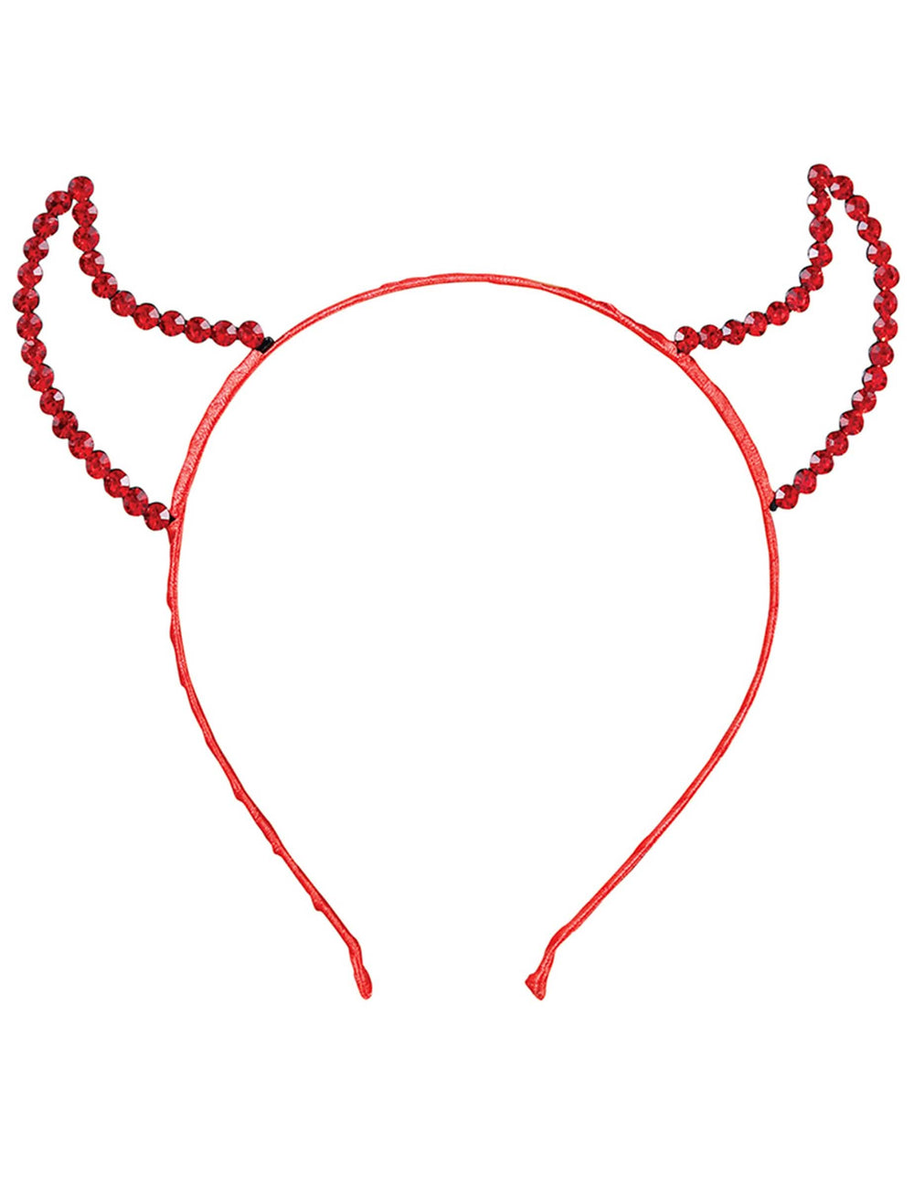Vue de face du serre-tête diablesse à strass