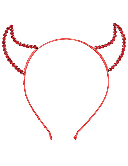 Vue de face du serre-tête diablesse à strass