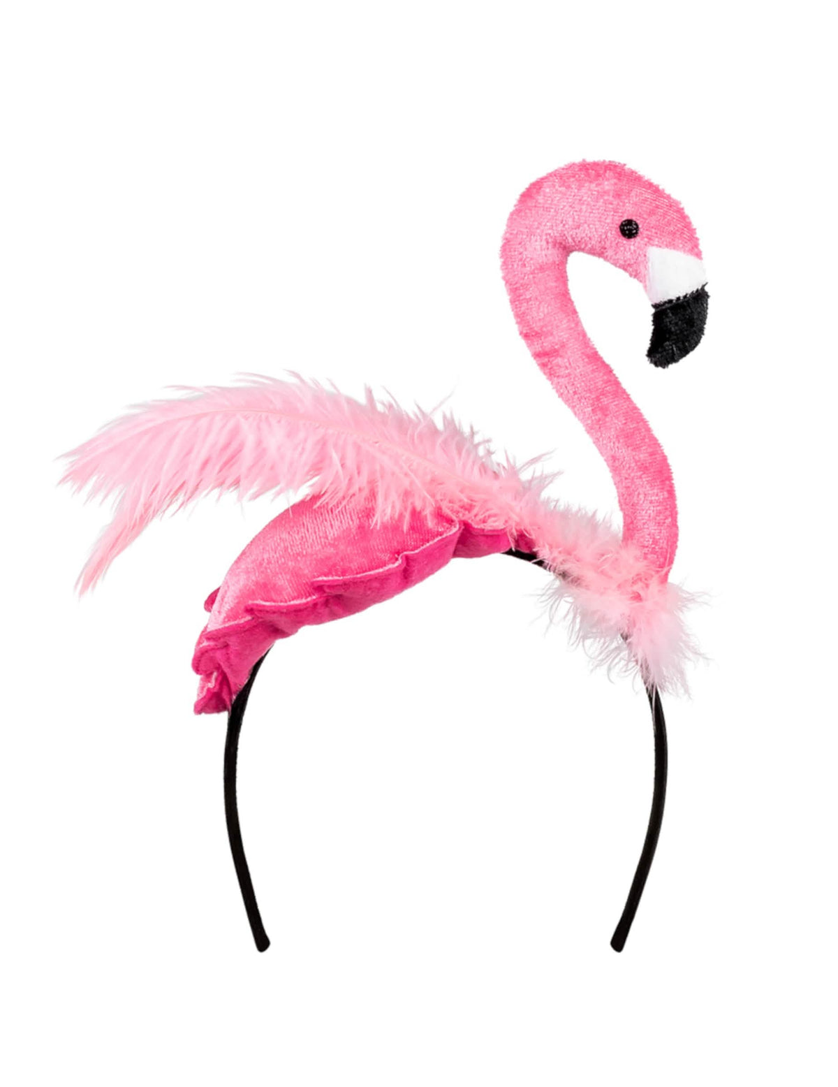 Traka za glavu flamingo za odrasli roza s perjem