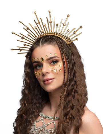 Traka za glavu za odrasle s aureolom od zvijezde i mjeseca