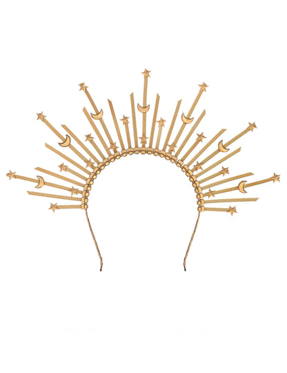 Traka za glavu za odrasle s aureolom od zvijezde i mjeseca