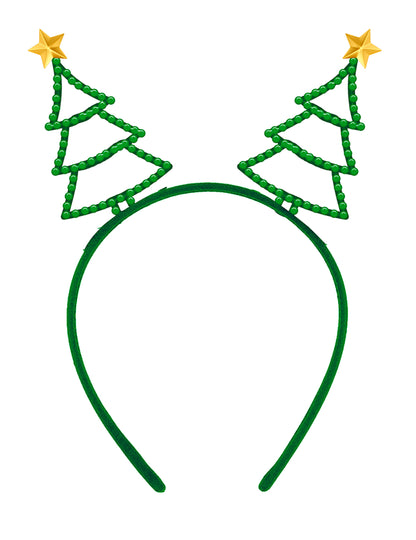 Traka za glavu s cirkonima za odrasle u obliku božićnog drvca