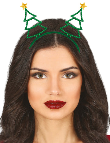 Traka za glavu s cirkonima za odrasle u obliku božićnog drvca