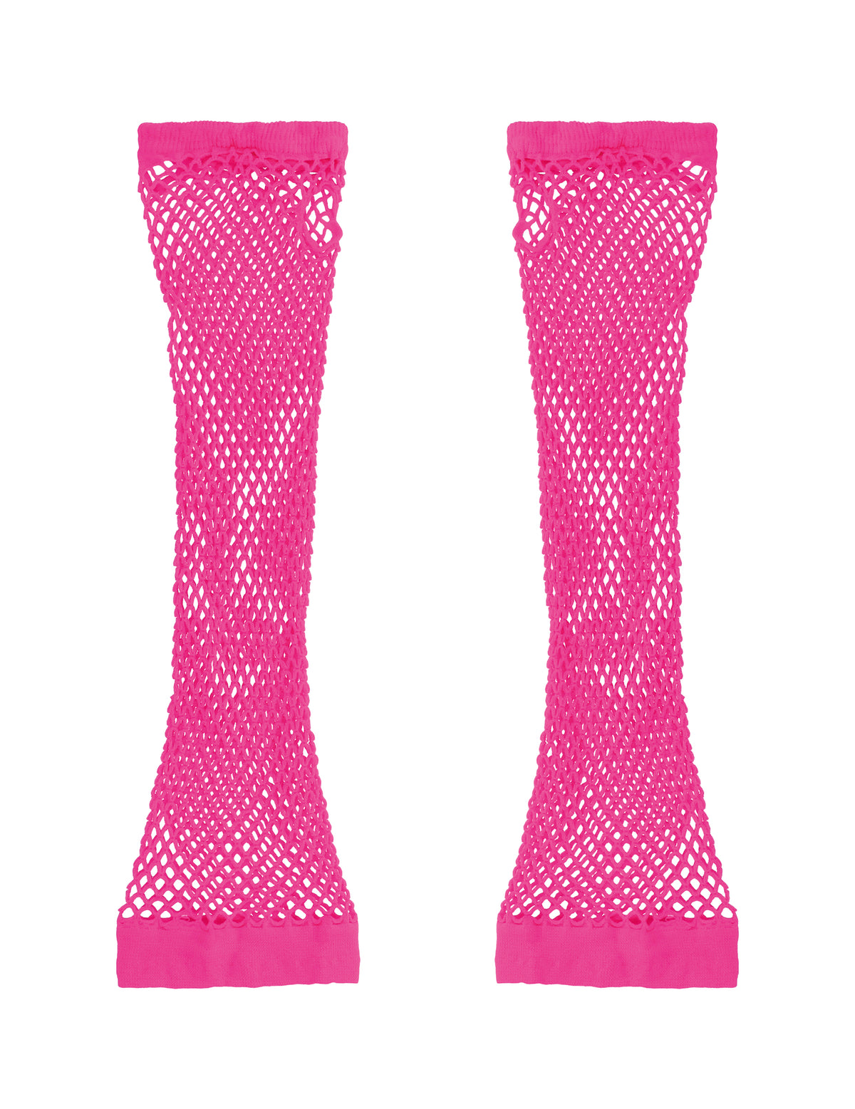 Mitaines en résille rose fluo du set accessoires années 80 pour adulte