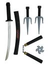 Set d'accessoires de ninja pour enfant noir et gris 5 pièces