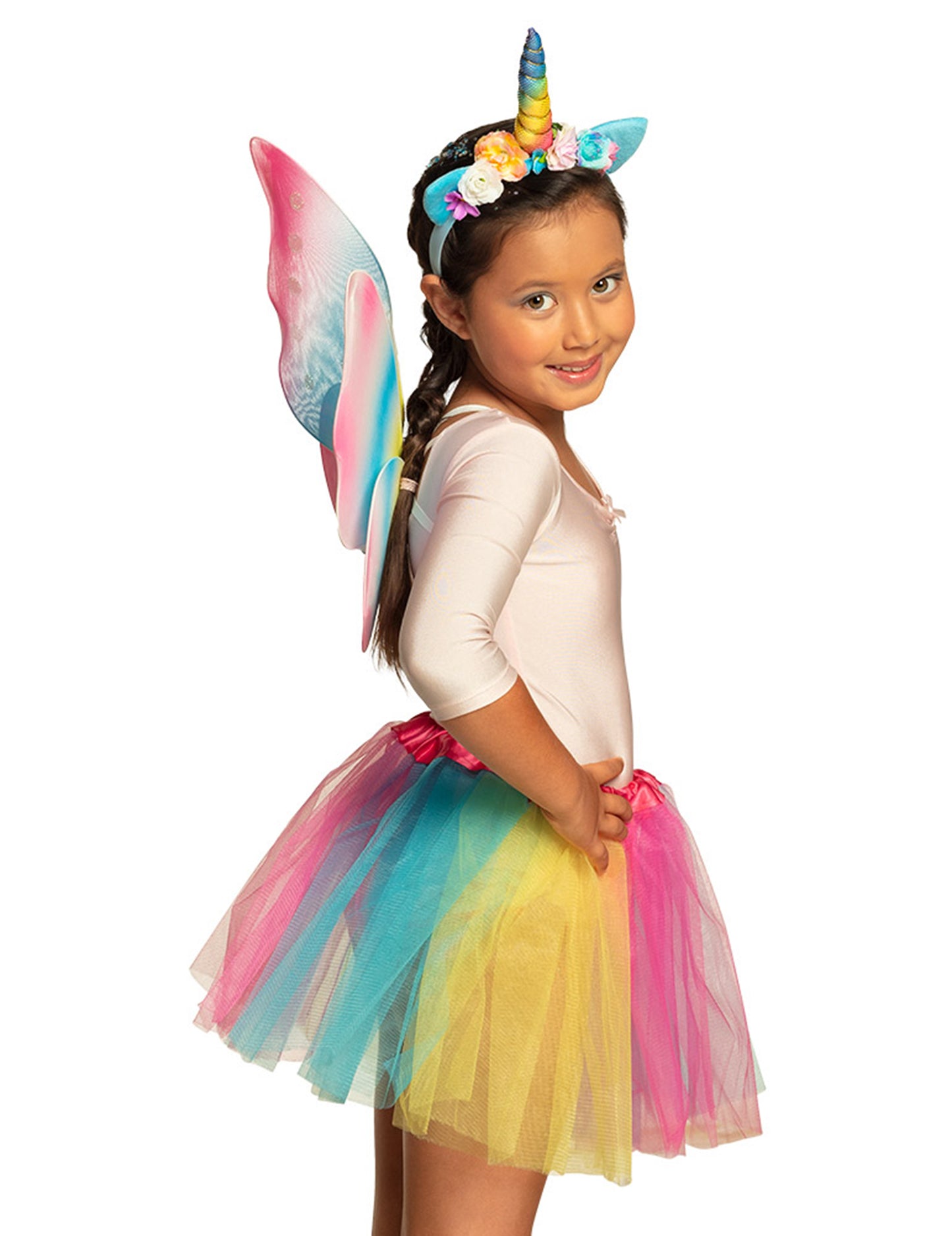 Set accessoires licorne pour fille multicolore avec ailes et serre-tête