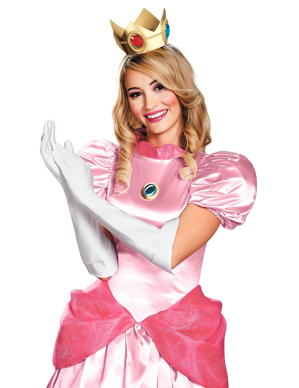 Set dodataka Princesse Peach za odrasli roza s krunom i bijelim rukavicama