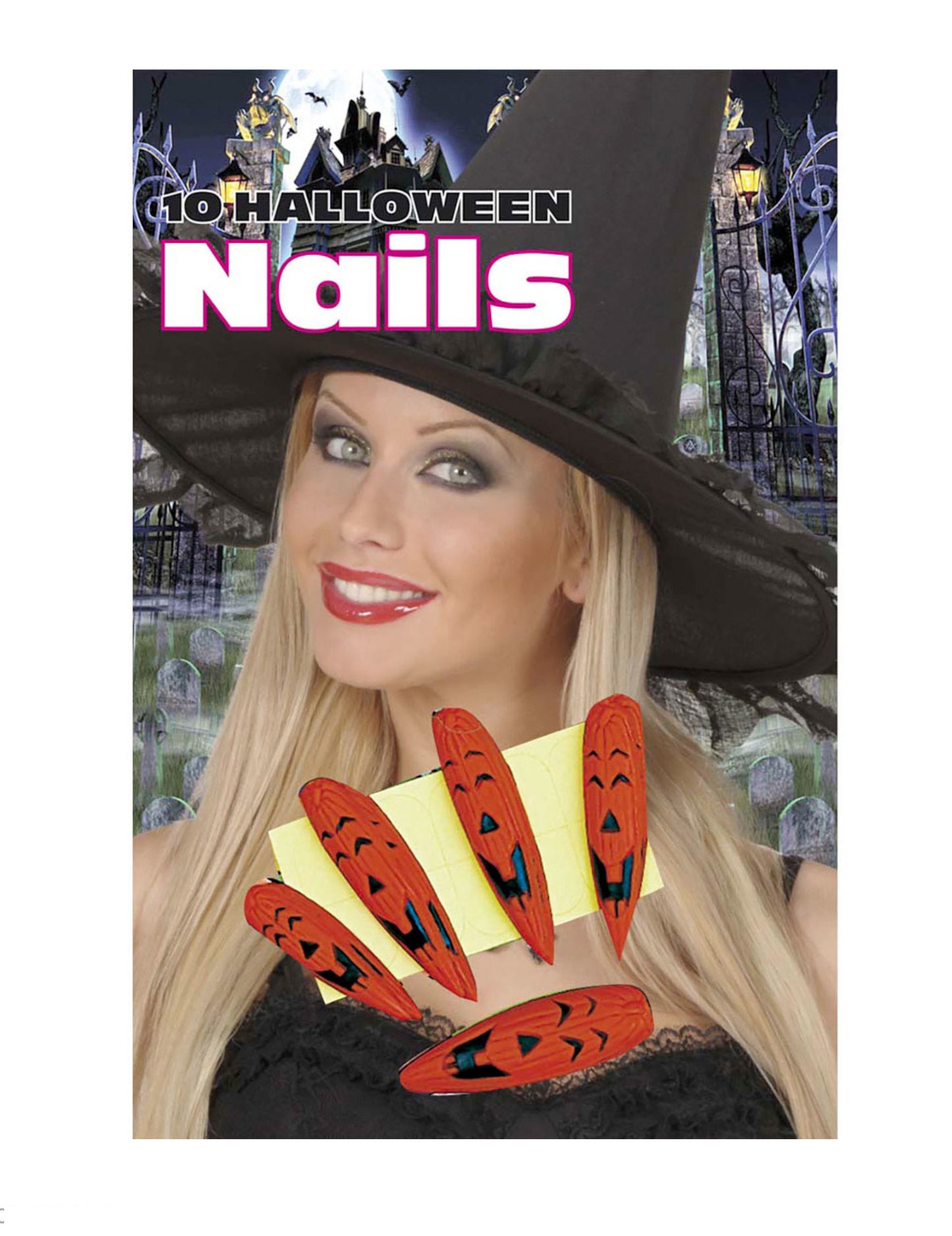 Set od 10 lažnih noktiju s motivom bundeve za odrasle 