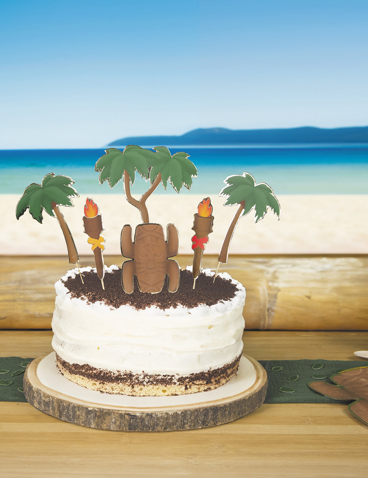 Mise en situation sur un gâteau du set de 6 décorations pour gâteau aventurier
