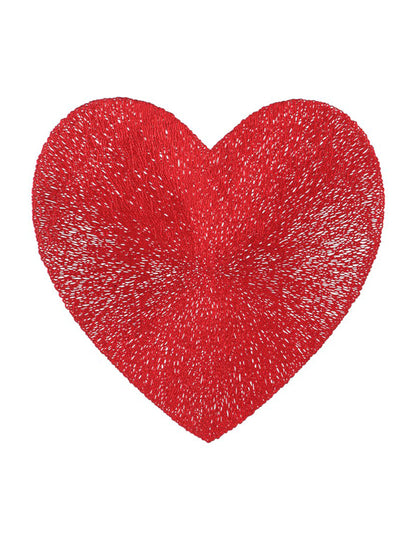 Set de table en plastique cœur rouge 38 cm x 38 cm