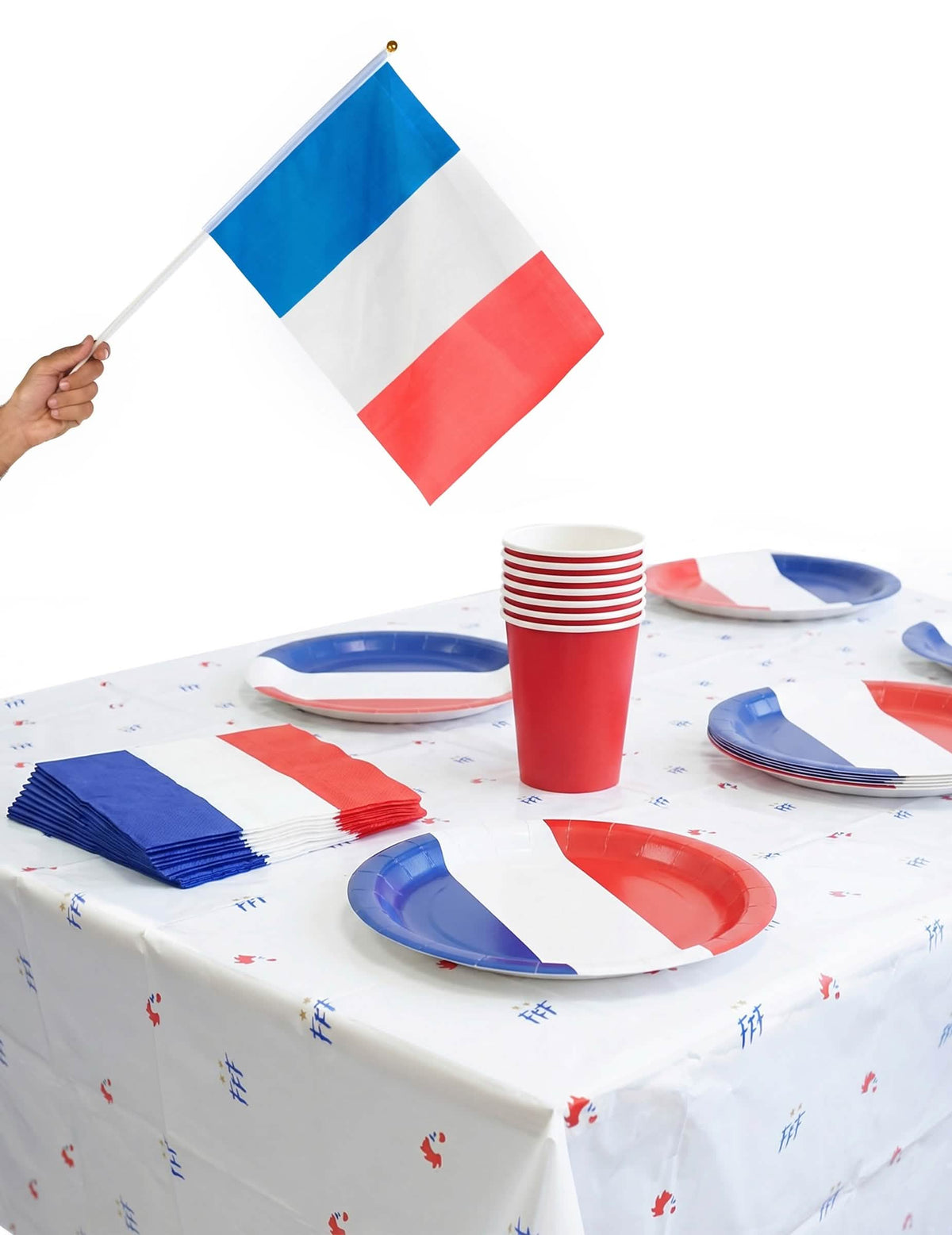 Set dekoracija stola navijač francuska za navijače plava bijela crvena