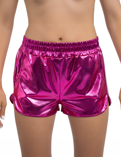 Ženske metalik roze hlačice