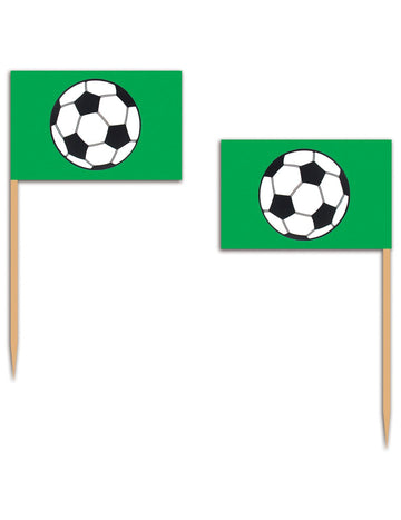 12 zelenih drvenih čačkalica za nogomet 6,35 cm 