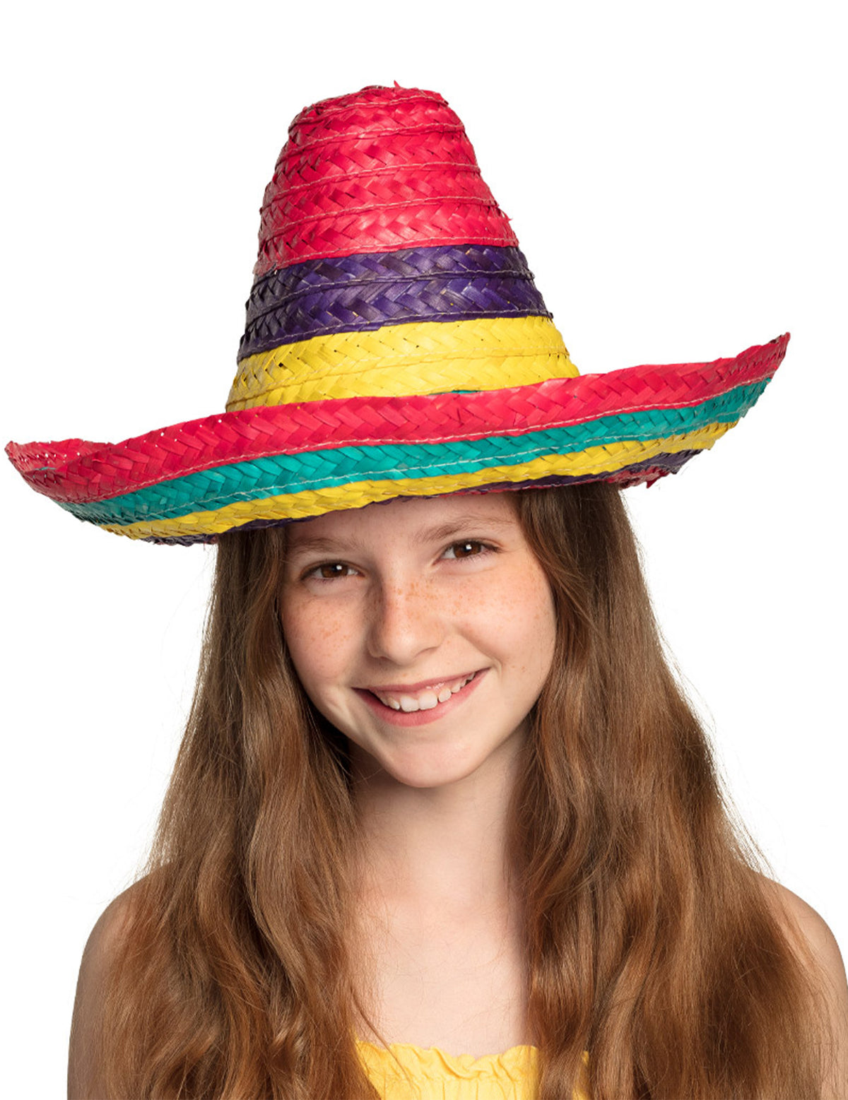 Vue de face du sombrero multicolore pour enfant