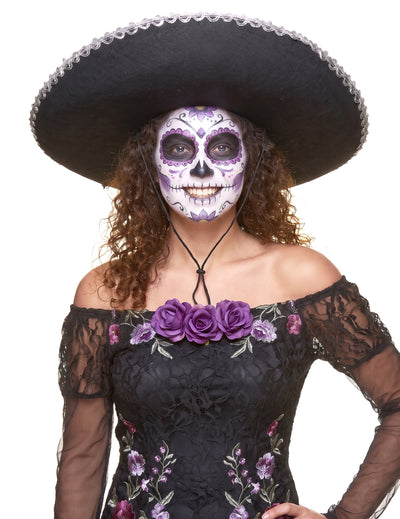 Crni sombrero srebrni obrub odrasla osoba
