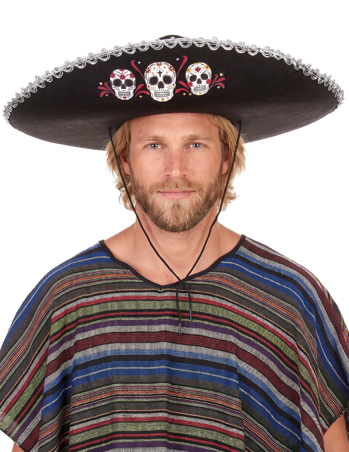 Crni sombrero dia de los muertos odraslih srebrnih završnica