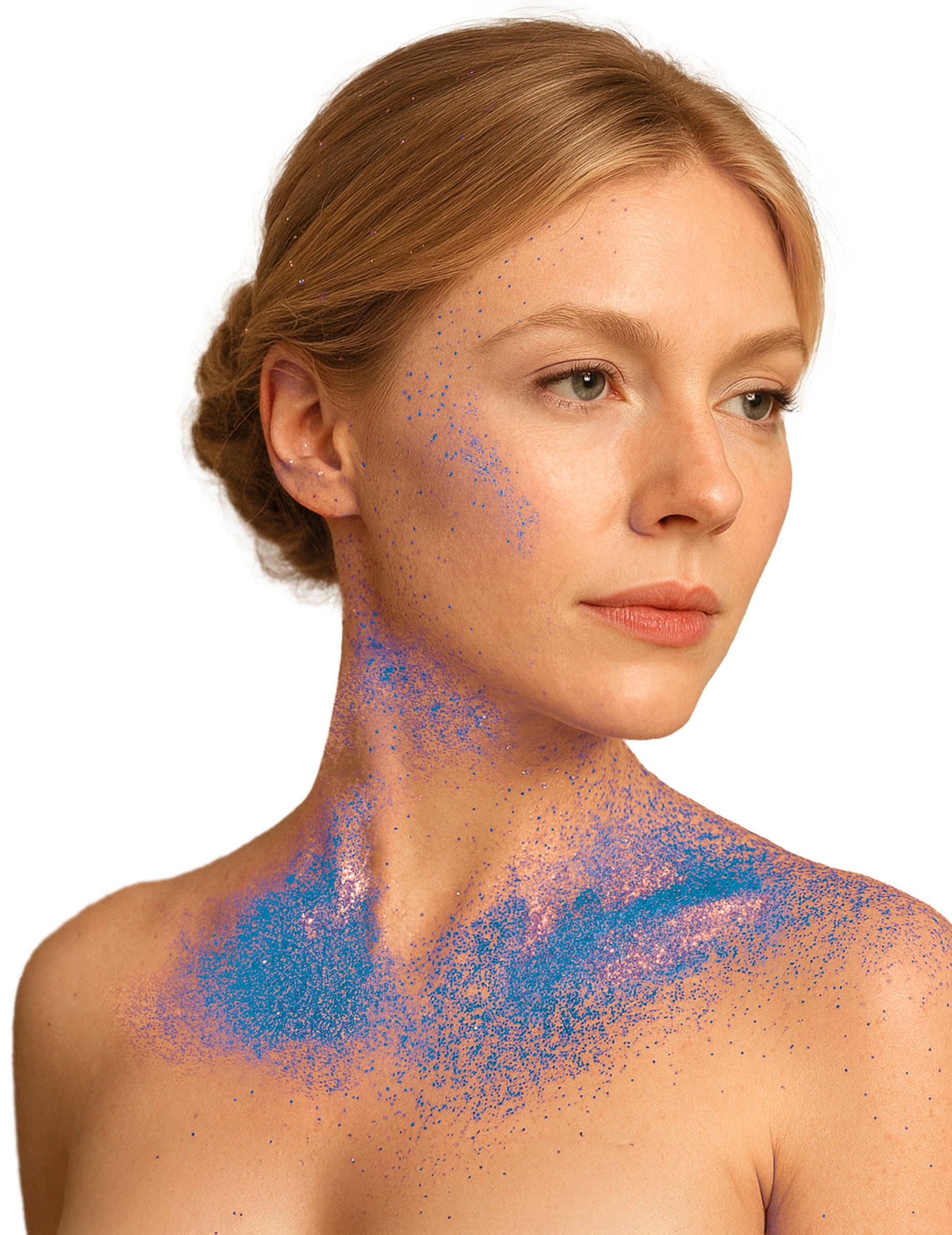 Spray à paillettes pour le corps pour adulte bleu