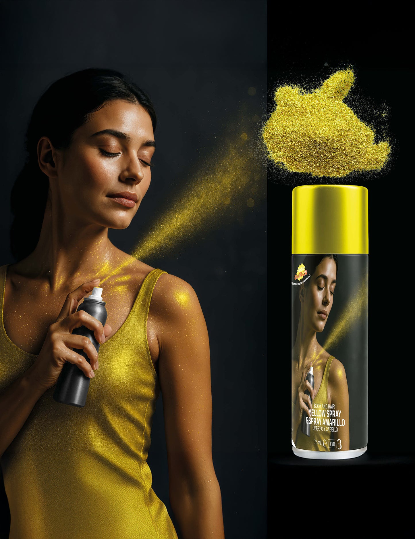 Žuto sjajni sprej za tijelo 75 ml