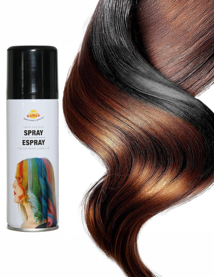 Detalj prikaza crne boje na pramenu spreja za kosu