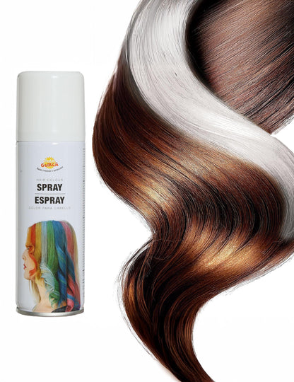 Detalj prikaza bijele boje na pramenu spreja za kosu