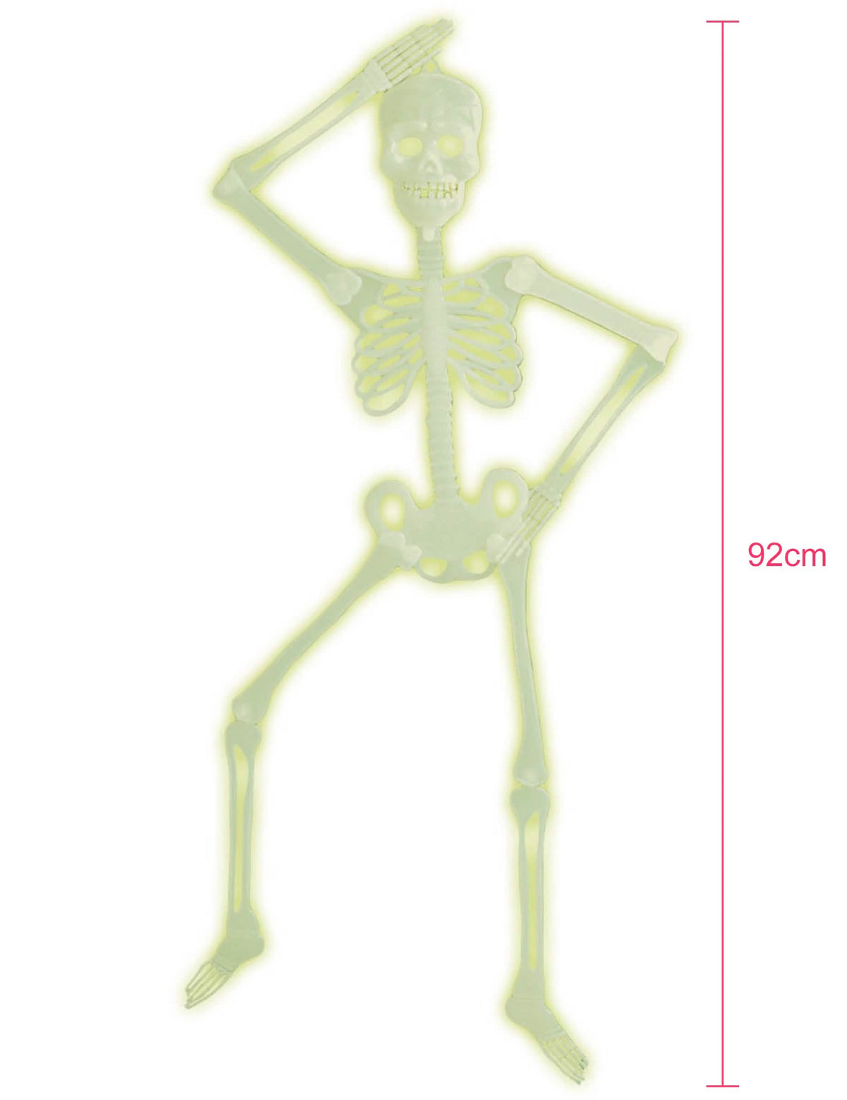 Označavanje visine od 92 cm fosforescentnog halloween zglobnog kostura