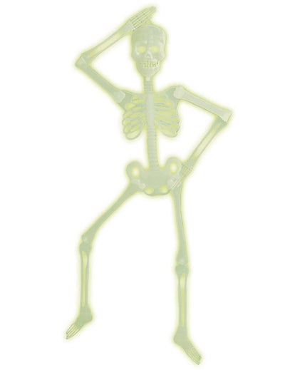 Squelette articulé Halloween phosphorescent vert