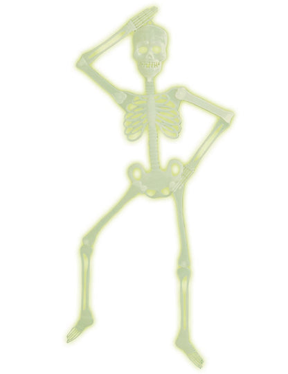 Squelette articulé Halloween phosphorescent vert