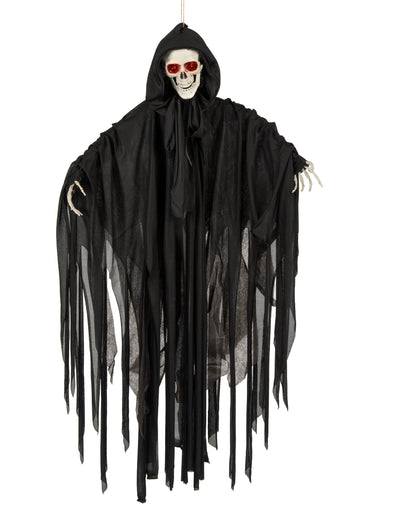 Squelette d'Halloween pour décoration noir lumineux sonore et animé